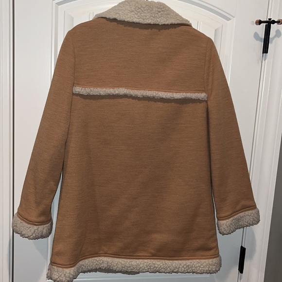 Knit Sherpa tan jacket coat vintage 1970s size M/L western boho hippie - Picture 8 of 10